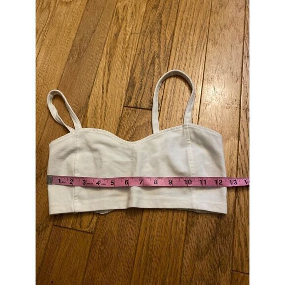Brandy Melville cream sweetheart front caged back bralette crop top size small - Picture 4 of 5
